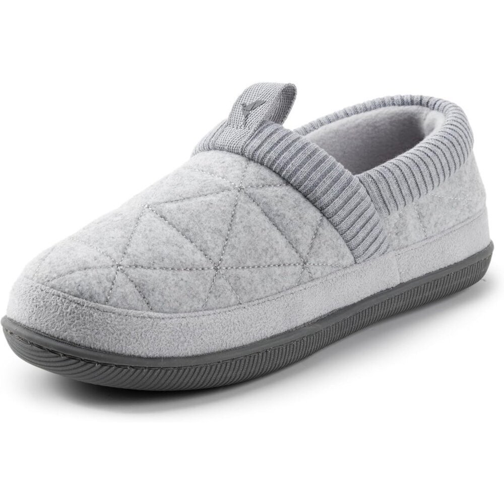 Women's Closed Back Knit Cuff Warm Gray Lining Memory Foam Sole Slippers Boot